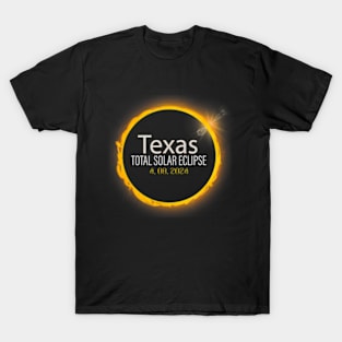 Solar Eclipse 2024 Total Solar Eclipse State Texas T-Shirt